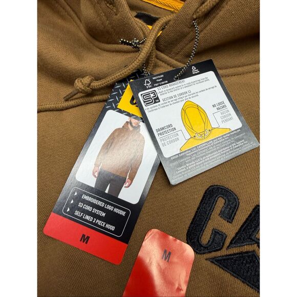 High Quality Tan Caterpillar Men’s Medium Hoodie! #CAT - Picture 4 of 4